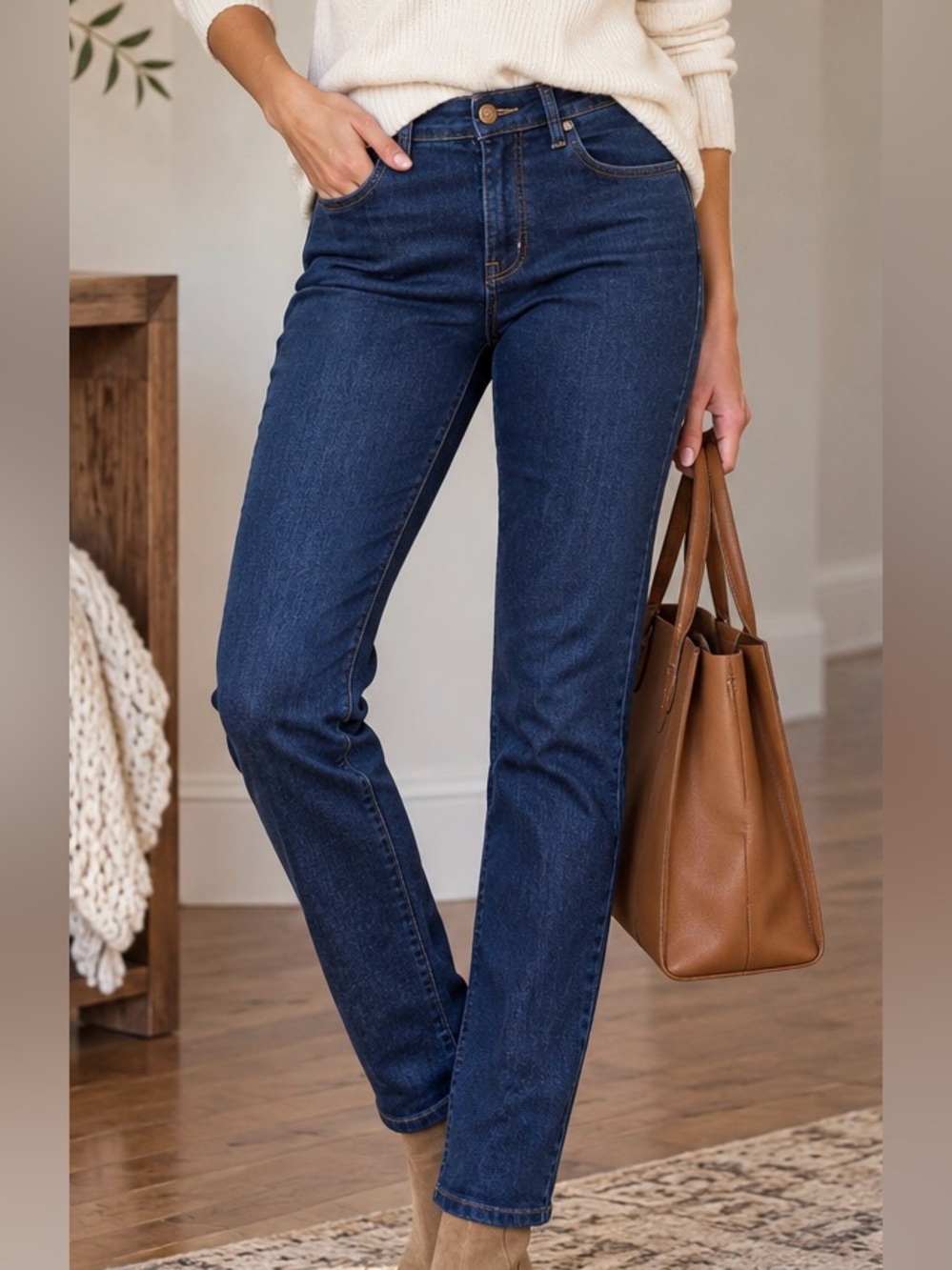 Dark Wash Ramie Blend Jeans Chillin Girl Straight Leg NWT Juniors 11